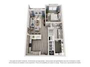 Floor plans are artist’s rendering. All dimensions are approximate. Actual product and specifications may vary in dimension or detail. Not all features are available in every apartment. Prices and availability are subject to change.