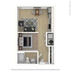 Studio apartment in Pflugerville, Texas.
