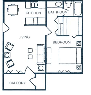1BR/1BA - Plan B