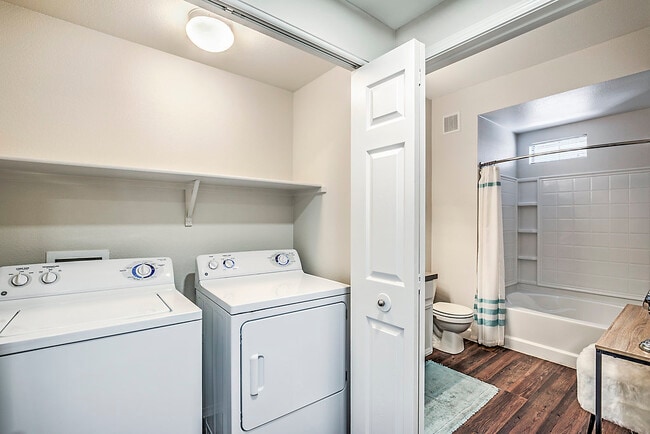 Enjoy the convenience of in-unit laundry at The Michael B - where every load is a breeze, and spaciousness meets modern living.