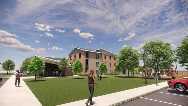 Rendering of exterior - Commonwealth Court Apartments
