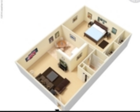 Floor Plan - Locust Street 1 Bedroom/1 Bathroom - East