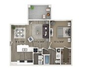 A1 1 bedroom 1 bathroom 738 square feet