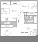 2 Bed 1 Bath