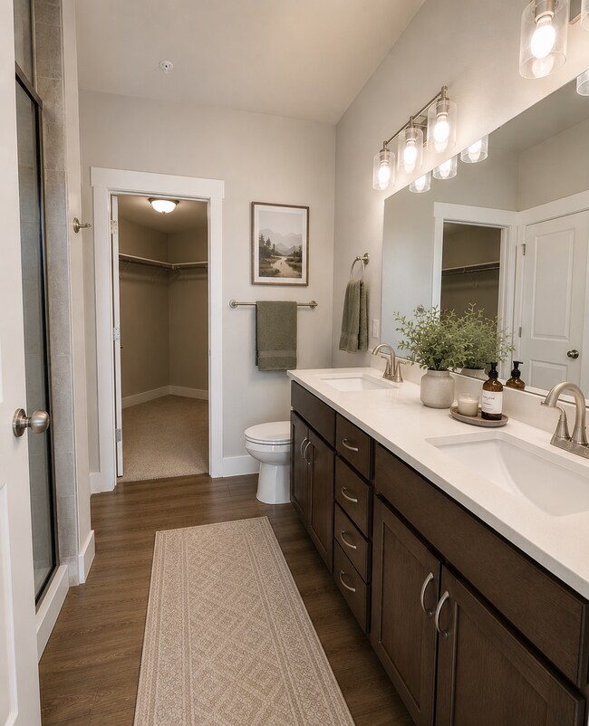 Master Bath: Photos have been virtually staged to help visualize the space. The condo is unfurnished - 265 High Point Dr Unit #208