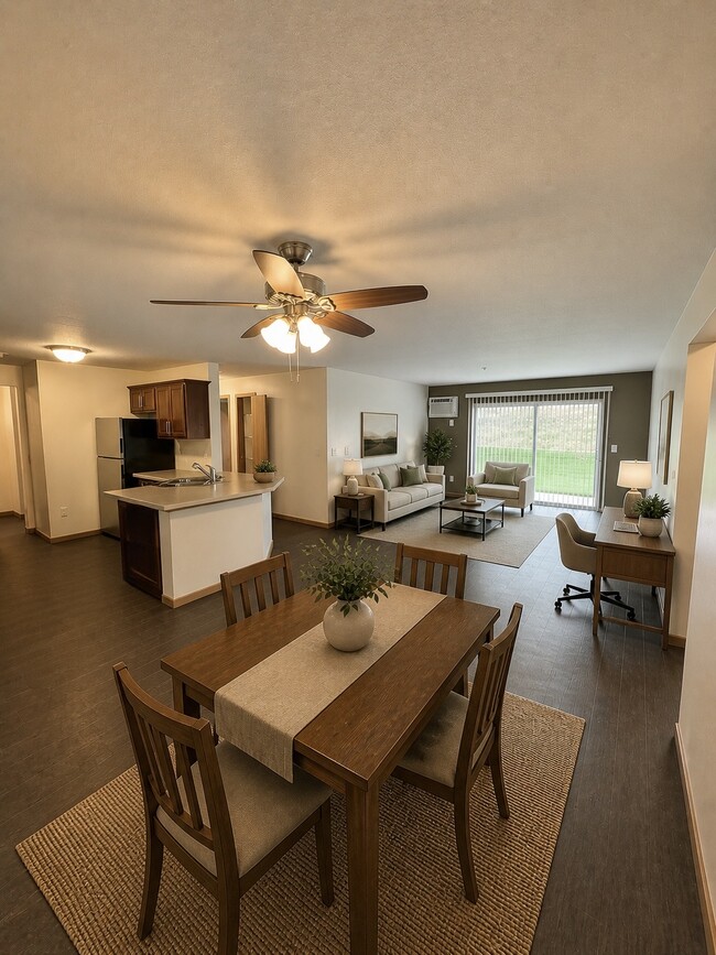 3BR, 2BA - Living Room - Elm Creek Commons