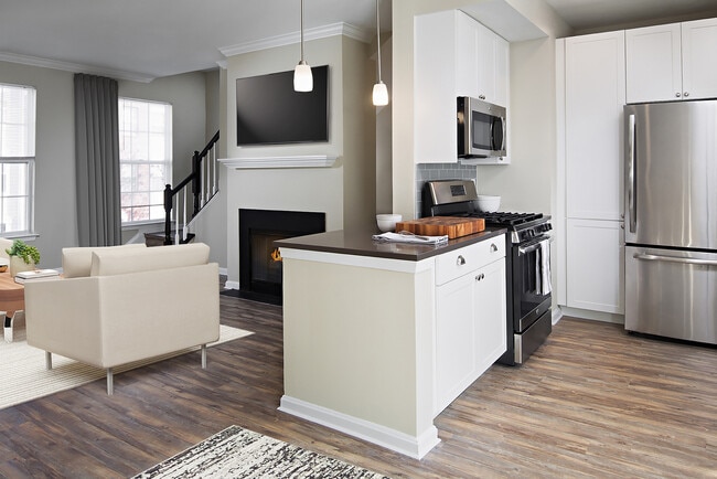 Kitchen, Living, and Dining Area