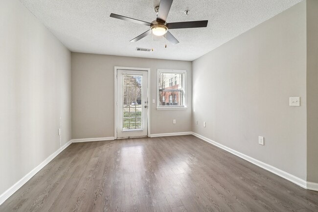 Enjoy comfortable living with ceiling fan and convenient balcony access for indoor-outdoor lifestyle, professionally operated by Highlands Vista Group.