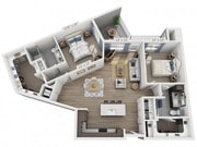 Floor plans are artist’s rendering. All dimensions are approximate. Actual product and specifications may vary in dimension or detail. Not all features are available in every apartment. Prices and availability are subject to change.
