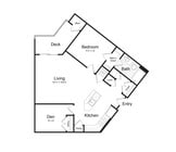 1-Bedroom 1-Bathroom | 929 sqft