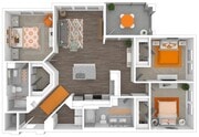 The Sensational, 3/2, 1353 SF with balcony/patio