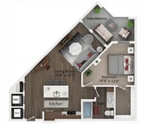 A4 | One Bedroom Floor Plan