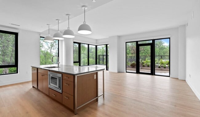 Expansive living and dining room