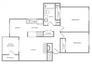 B3 | 2 bed 1 bath | 912 Sq. Ft.
