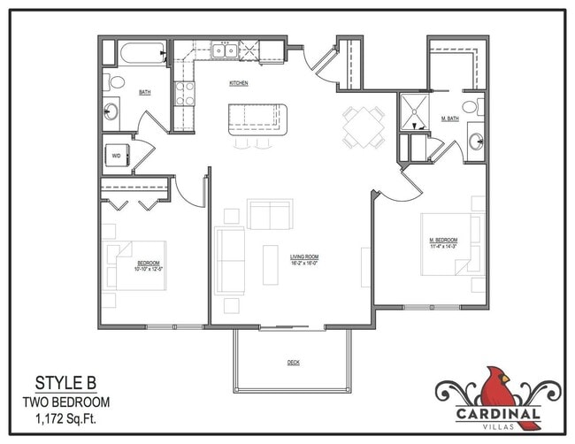 Photo - 2 Bedroom 2 Bath apartment, 1st floor but with elevated deck, unit 106, available 6/1/2026 Unit 30-106