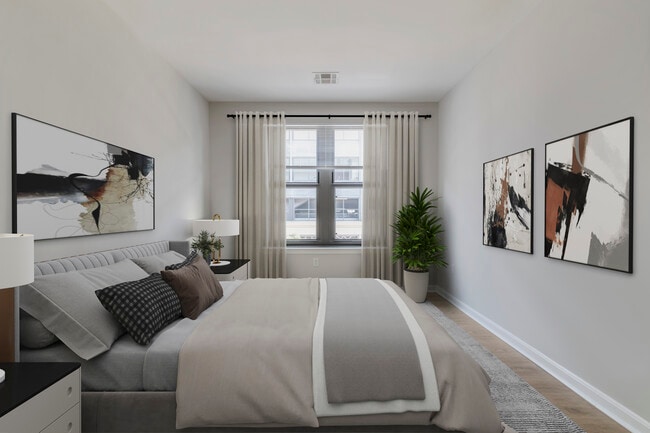 Renovated Package II bedroom with hard surface flooring