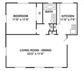 1BR/1BA