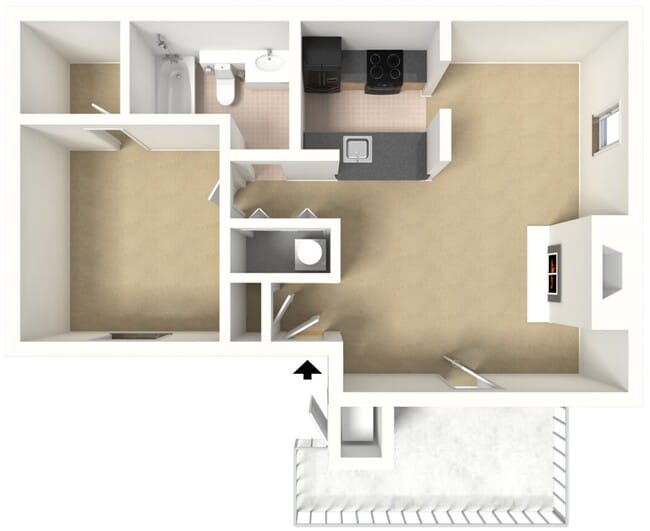 Cross Court - 1B1B - 642 Sq Ft - Pintail 3D.jpg - Greens at Cross Court