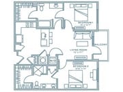 Two Bedroom Two Bath (1055 SF)
