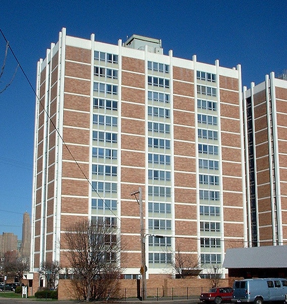 South facade from Russell Street - Panorama Apartments
