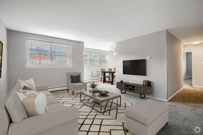 Two Bedroom Living Room - Edgewood Apartments