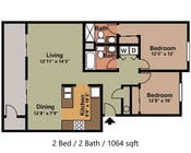 2X2 1064sqft