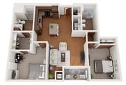 Floor Plan D1 | Domain | Apartments in Madison, WI