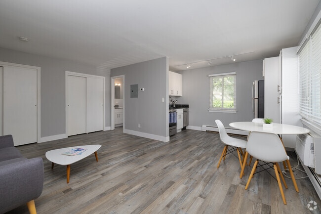 Renovated Studio | Living Room and Dining Area - Lynn Apartments