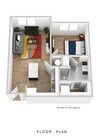 1 Bed 3D render