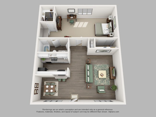 The Larkspur floor plan features wood style flooring, all black appliances, linen closet, walk in closet, new carpeting, and large windows
