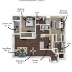 1,255 sq.ft- 2 Bed, 2 Bath
