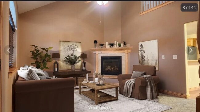 Living room with gas fireplace - 524 E Broadway St