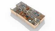 2 BR x 2 BA - A Floorplan