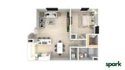 1 Bedroom 1 Bathroom Floor Plan