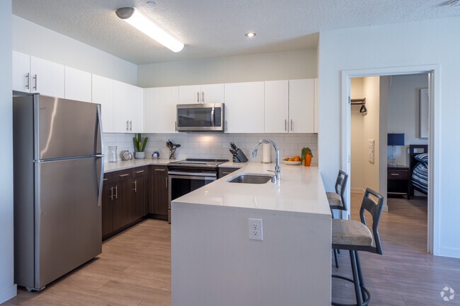 2 BR, 2 BA - 820SF - Kitchen/Primary Bedroom