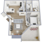 Apartamento tipo estudio de 546 pies cuadrados