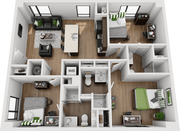 LiveOnHillsborough-3DFloorPlans-C1-109Park