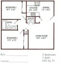 Two Bedrooms, One Bathroom