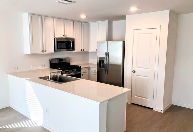 Quartz countertops, stainless steel appliances, soft close cabinets with cabinet pulls. - 16472 Blossom Grove Dr House