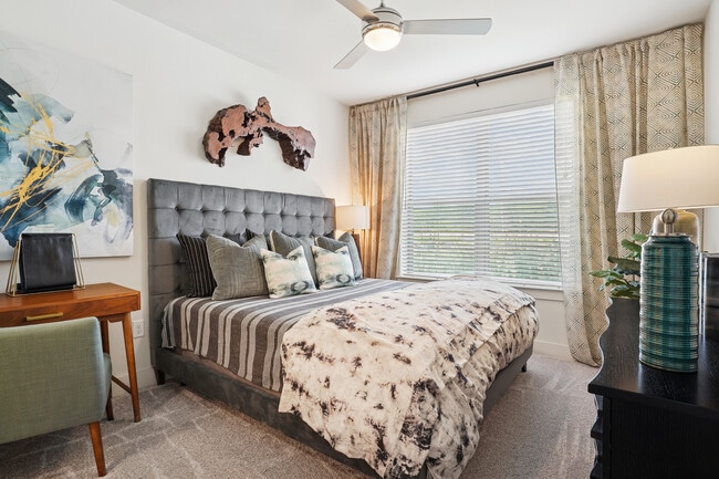Bedroom with carpet
