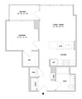 One Bedroom A02.1 - 686 Sq. Ft. - Floors 3-4