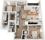 Explore this chic apartment layout, perfect for modern living with ample space and style.