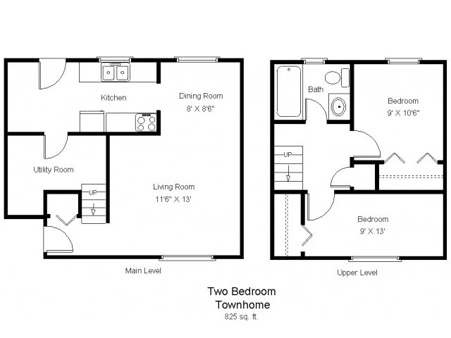 2BR/1BA - 2 Bedroom 1 Bathroom