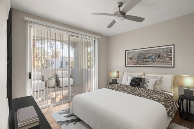 Spacious bedroom with a walkout to your private balcony