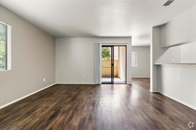 View of living room towards patio