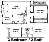 3BR/2BA