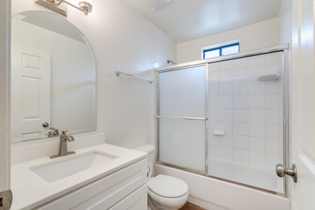 Bathroom 1 with updated vanity and quartz countertops