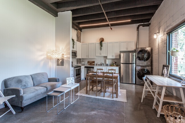 Studio 645 SF - Living Room & Kitchen - Dahlman Flats