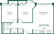 2BR/1BA