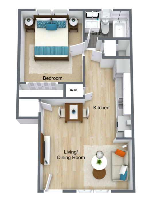 One bedroom floorplan.png - 1 Bed 1 Bath Garden Reno